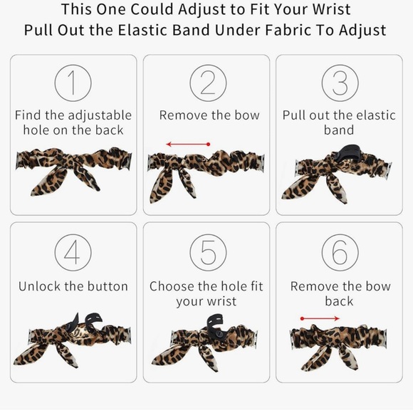 Apple Watch band, scrunchie tan with polka dots - Picture 4 of 5